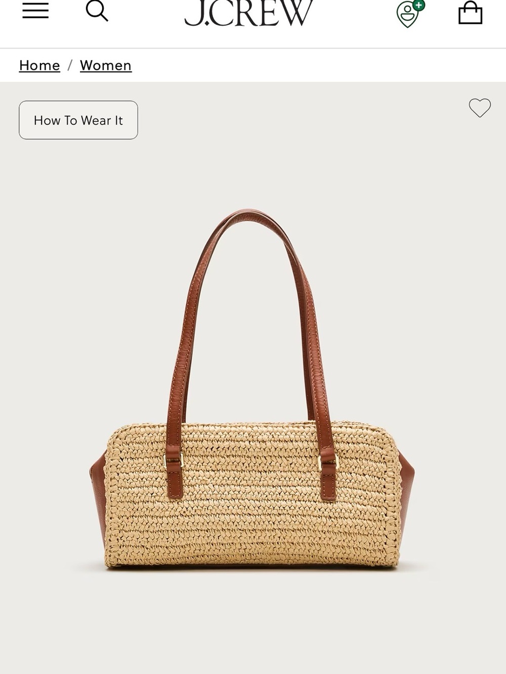 J. Crew Tan Brown and Natural Woven Top-Handle Bag